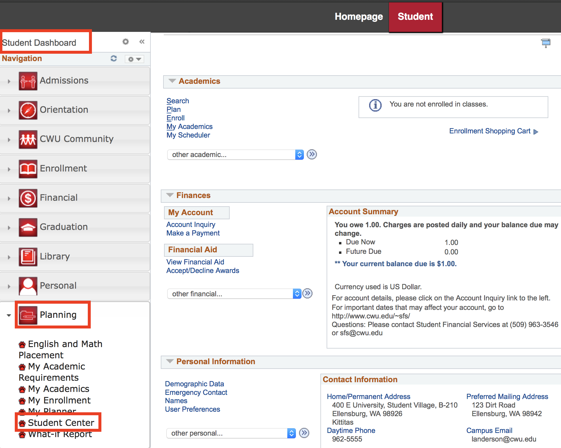 Mycwu Student Center Central Washington University
